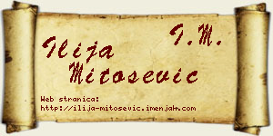 Ilija Mitošević vizit kartica